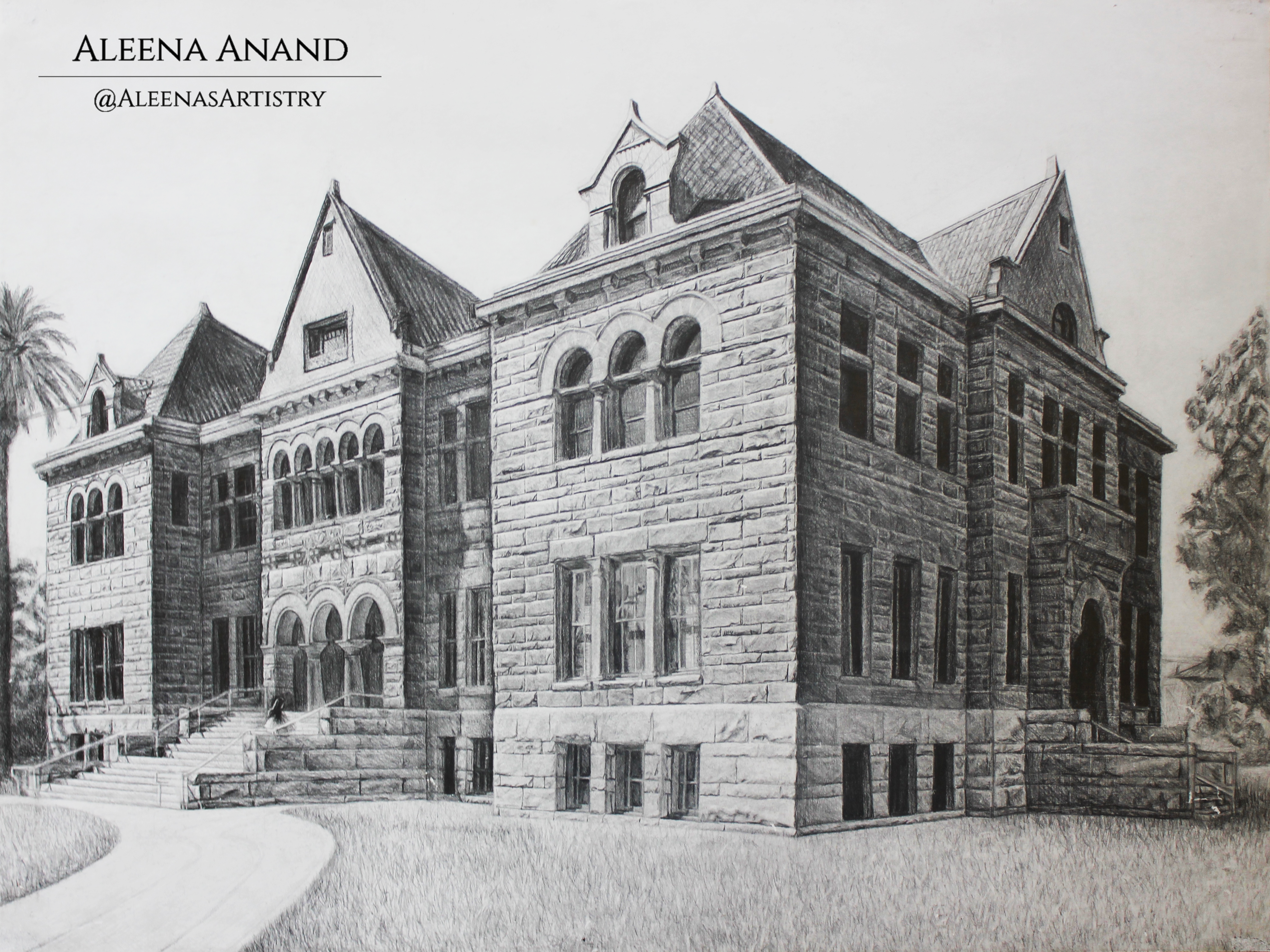 “Lost Days” (18 x 24 inches, Graphite Plein Air Drawing on Paper)