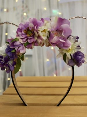 Purple Light-up Floral Mouse Ears