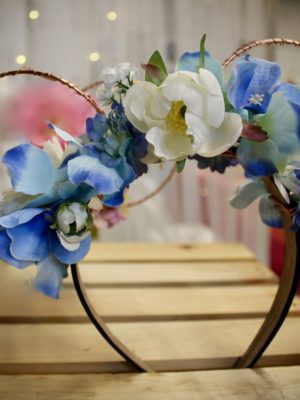 Blue Light-up Floral Mouse Ears