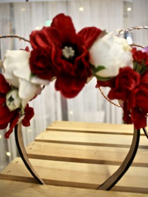 Red Light-up Floral Mouse Ears